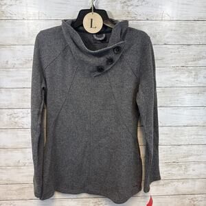 Prana Ebba Asymmetrical button Cowl Neck Sweater